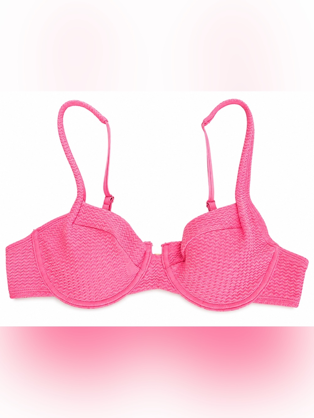 Salt + Cove Pink Textured Underwire Bikini Top Size L NWT